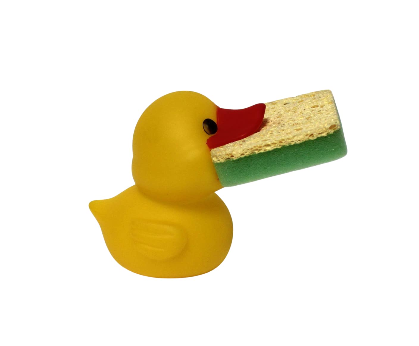 Animal Shape Novelty Kitchen Sponge Holder and Sponge Choice of Frog or Duck (Yellow Duck)