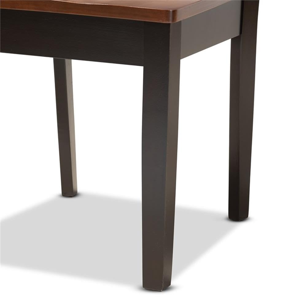 Baxton Studio Fenton Modern and Contemporary Transitional Two-Tone Dark Brown and Walnut Brown Finished Wood 2-Piece Dining Chair Set