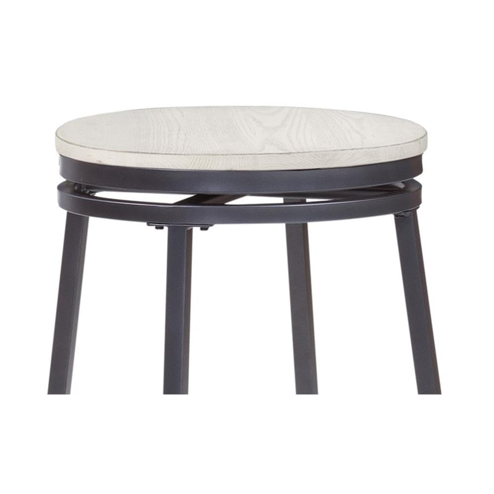 American Woodcrafters Jaidon Backless Gray Metal Swivel 25-inch Bar Stool