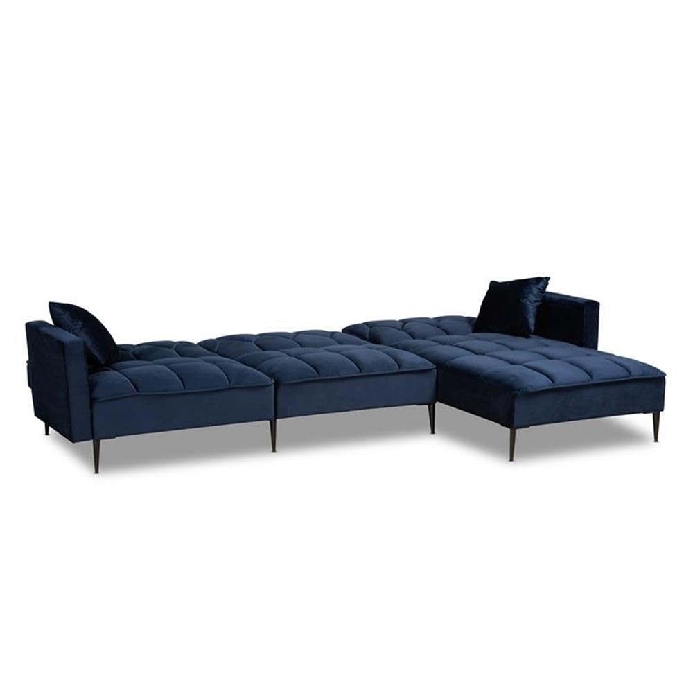 Baxton Studio Galena Blue Sectional Sofa