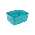 Durable Plastic Vegetable And Fruit Storage Basket Set For Kitchen, Dining Table & Pantry Organizer | Space Saving Utility Stora
