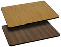 2 Pk. 24 x 42 Rectangular Table Top with Natural or Walnut Reversible Top