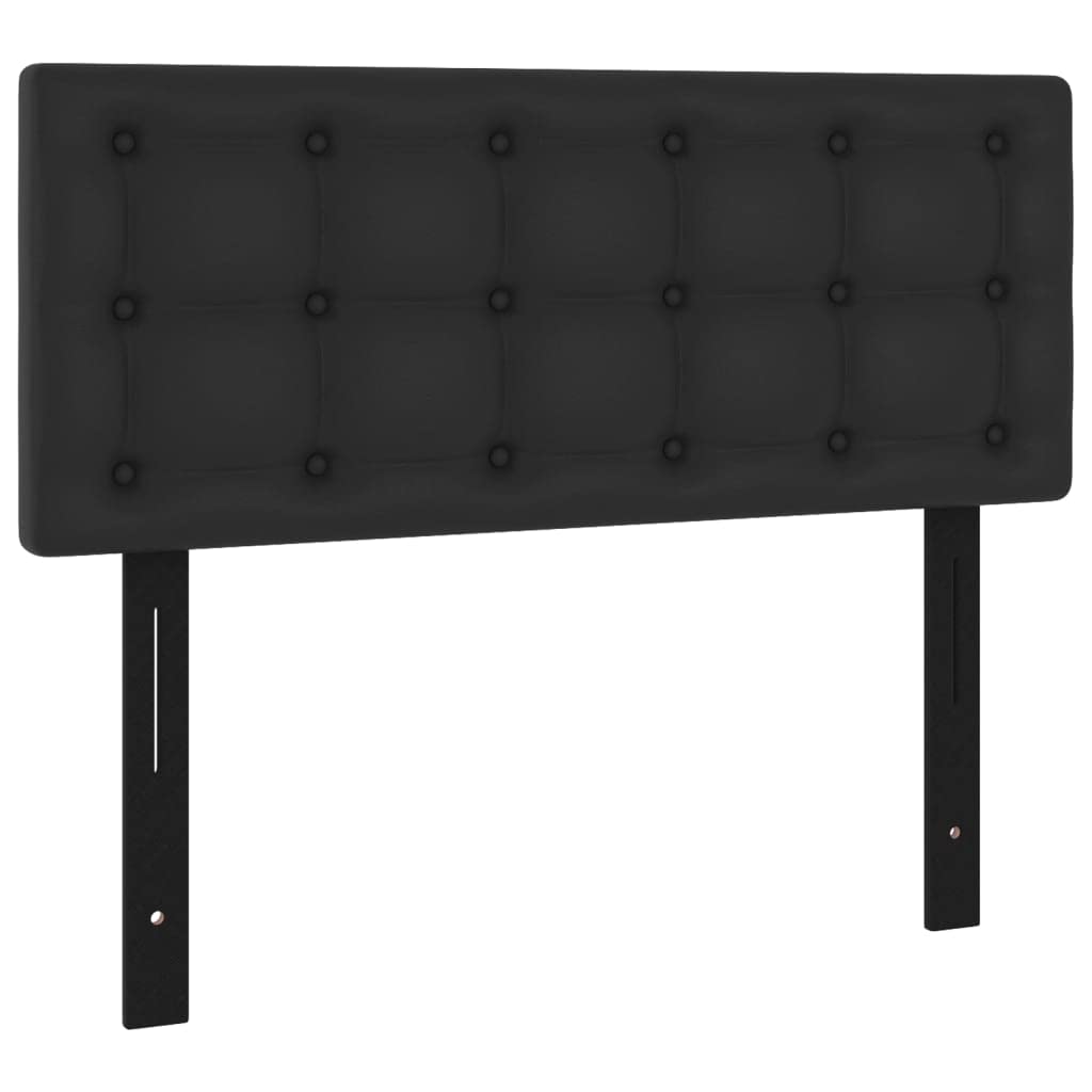 vidaXL LED Headboard, Upholstered Headboard for Bed Home, Bed Headboard with LED Light, Bedroom Furniture, Black 39.4&quot;x2&quot;x30.7&quot;/34.6&quot; Faux Leather