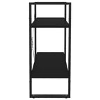 vidaXL 2-Tier Book Cabinet in Black, 31.5"x11.8"x27.6", Made of Engineered Wood, Industrial Style, Ample Storage Space, Requires Assembly