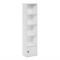 Furinno Luder Shelf Bookcase with 1 Door Storage Cabinet, White