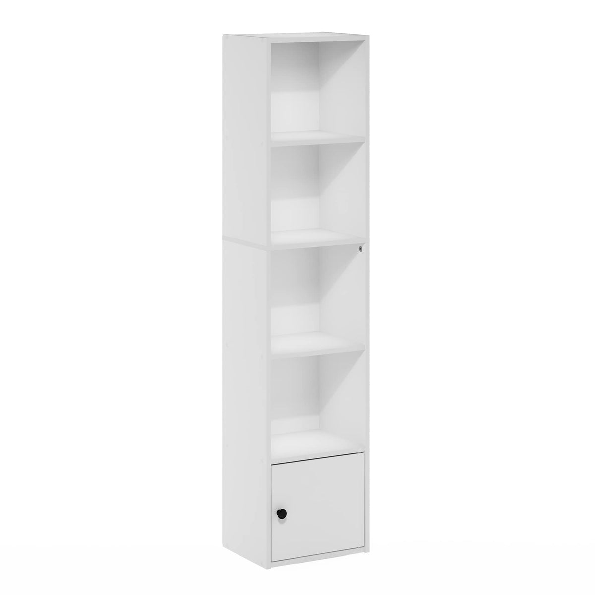 Furinno Luder Shelf Bookcase with 1 Door Storage Cabinet, White