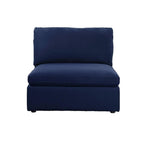 Acme Crosby Tight Back Upholstered Accent Armless Chair in Blue Fabric
