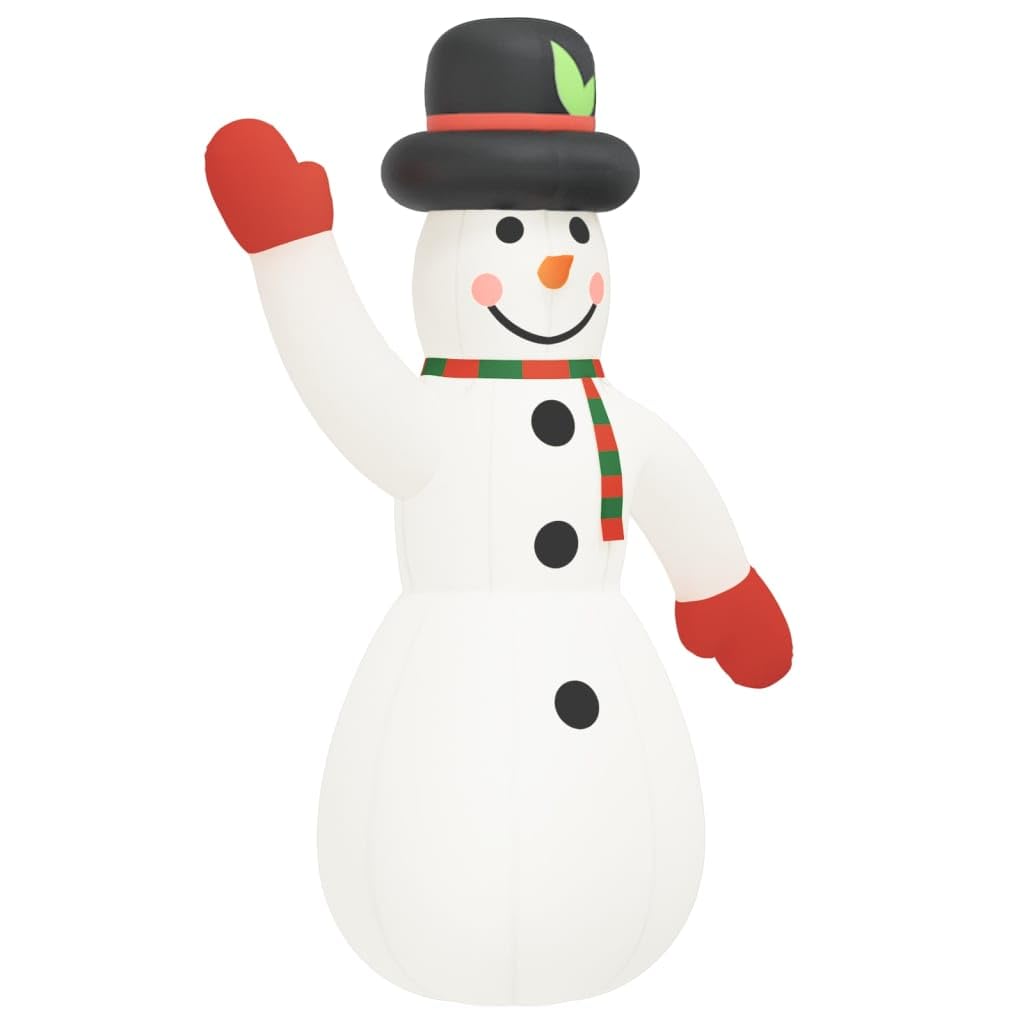 vidaXL Large Outdoor Christmas Inflatable Snowman with LED Lights, 179.1&quot; Tall – Weather-Resistant Oxford Fabric, Easy Inflation, Festive Yard Decor