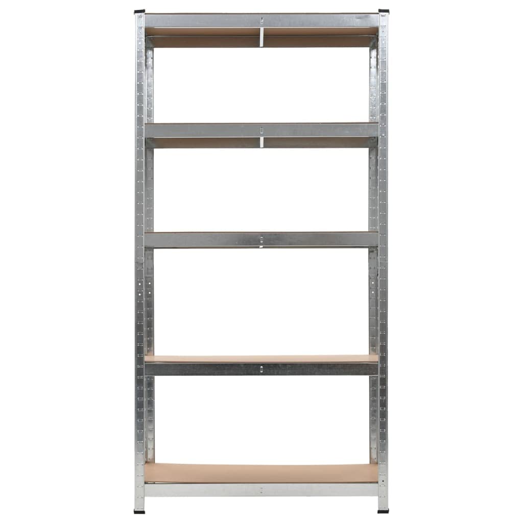 vidaXL Heavy-Duty 5-Layer Shelf, Silver Galvanized Steel and Engineered Wood, Spacious Commercial and Residential Storage Solution, California Proposition 65 Warning, Dimensions: 35.4&quot; x 17.7&quot; x 70.9&quot;