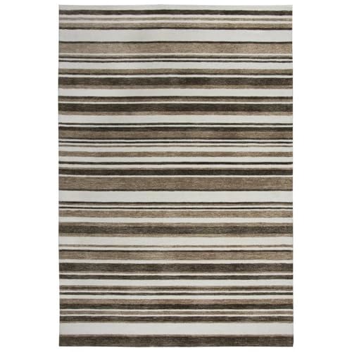 Alora Decor Bermuda 5'X7'6&quot; Stripe Beige/Brown/Ivory Hand-Tufted Area Rug