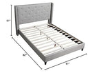 Best Master Furniture Vera Tufted Linen Platform Bed, Full, Beige