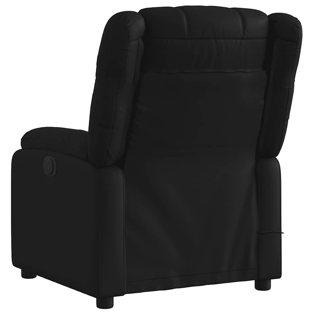 vidaXL Black Faux Leather Massage Recliner Chair with 6-Point Vibration and Manual Adjustability for Living Room/Office/Bedroom