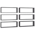 vidaXL Wall Cube Shelves 6 pcs Gray 31.5"x5.9"x10.4" Engineered Wood