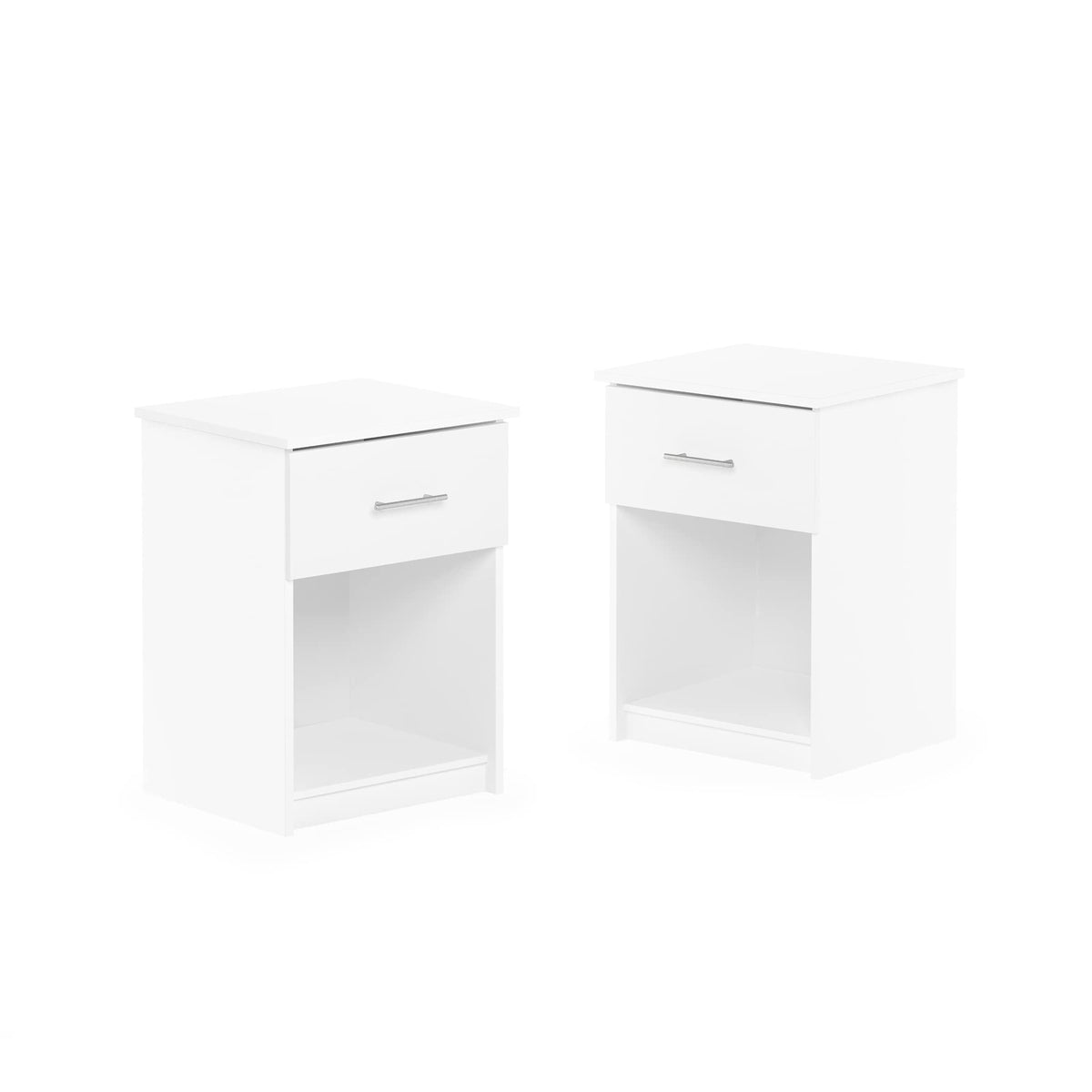 Furinno Tidur Nightstand, 2-Pack, Solid White