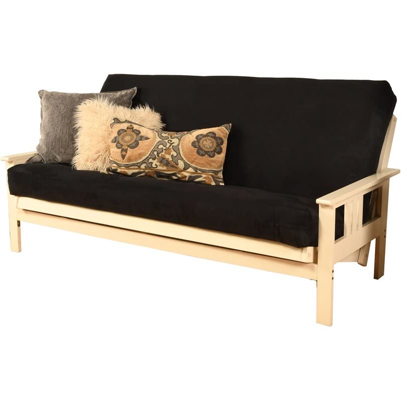 Kodiak Furniture Monterey Antique White Sofa with Suede Black Mattress