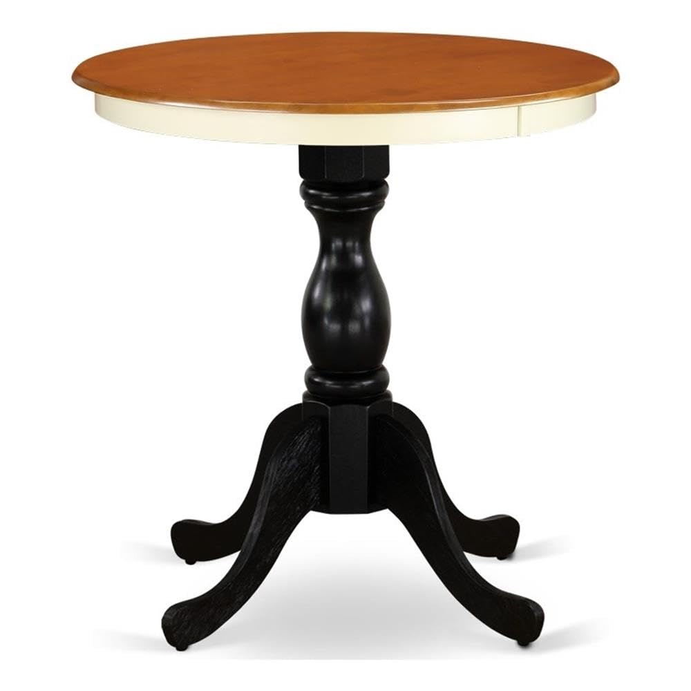 East West Furniture Est-Wbl-Tp Eden Modern Kitchen Table - A Round Dining Table Top With Pedestal Base, 30X30 Inch, Multi-Color