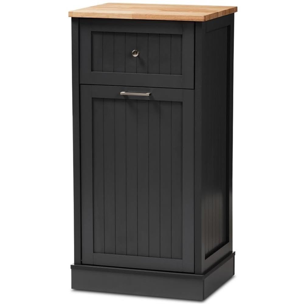Baxton Studio Marcel Farmhouse and Coastal Kitchen Cabinet