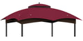 10X12 Replacement Gazebo Canopy Top Cover, Double Tiered Waterproof Canopy Roof For Lowe 'S Allen Roth Gazebo #Gf-12S004B-1(Red)