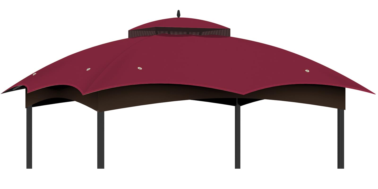 10X12 Replacement Gazebo Canopy Top Cover, Double Tiered Waterproof Canopy Roof For Lowe 'S Allen Roth Gazebo #Gf-12S004B-1(Red)