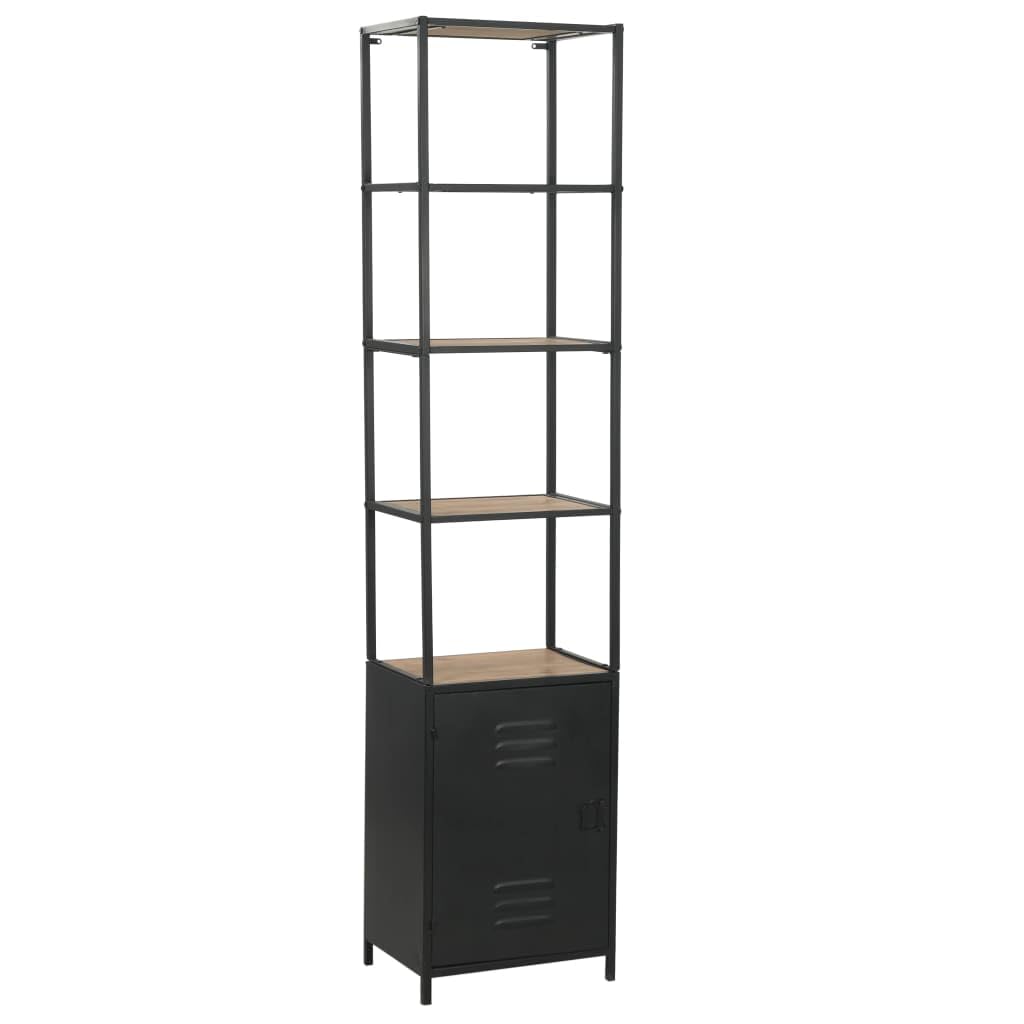 vidaXL Bookcase Solid Firwood and Steel 15.9x12.7x70.8