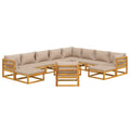 vidaXL 12 Piece Patio Lounge Set with Taupe Cushions Solid Wood