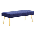 Pangea Home Gold Hilda 17" Modern Velvet Upholstered Bench In Navy