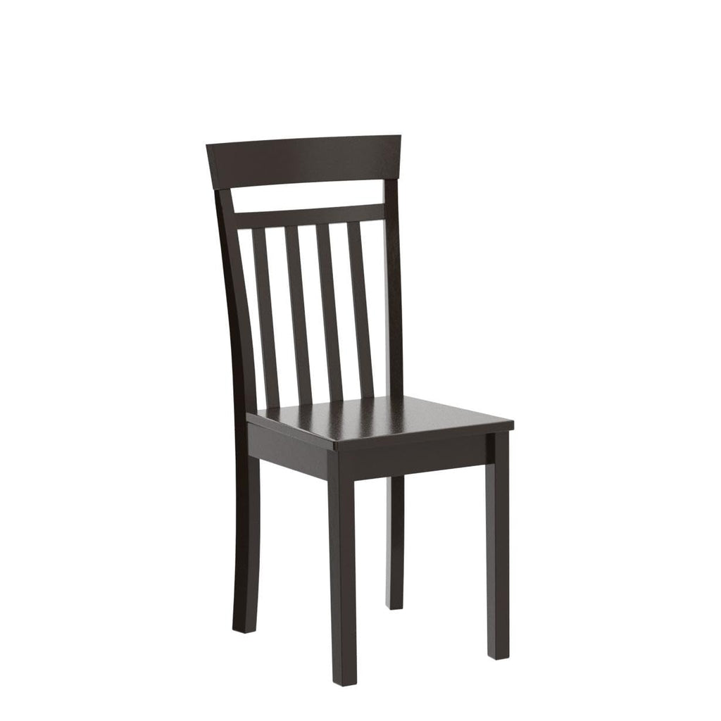 East West Furniture CAC-CAP-W Capri Dining Chairs - Slat Back Wooden Seat Chairs, Set of 2, Cappuccino