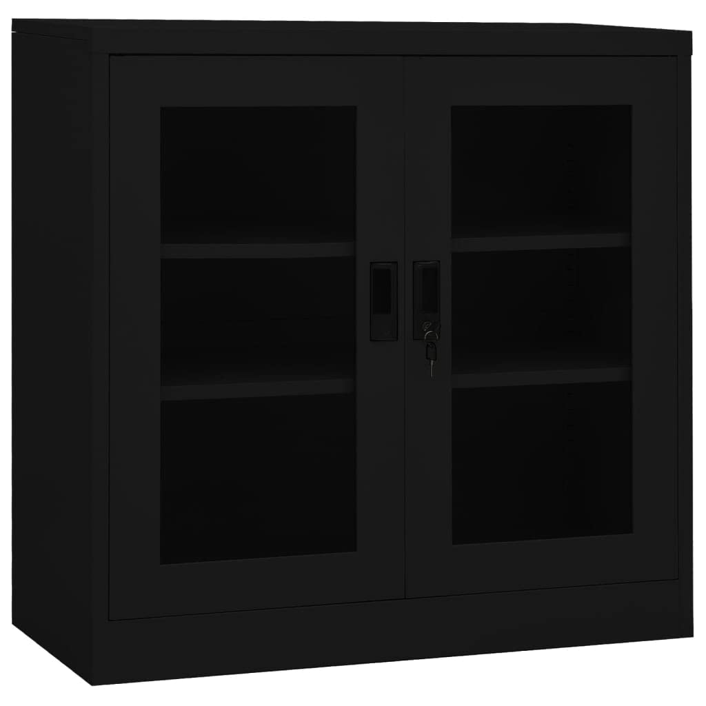 SKM Office Cabinet Black 35.4&quot;x15.7&quot;x35.4&quot; Steel