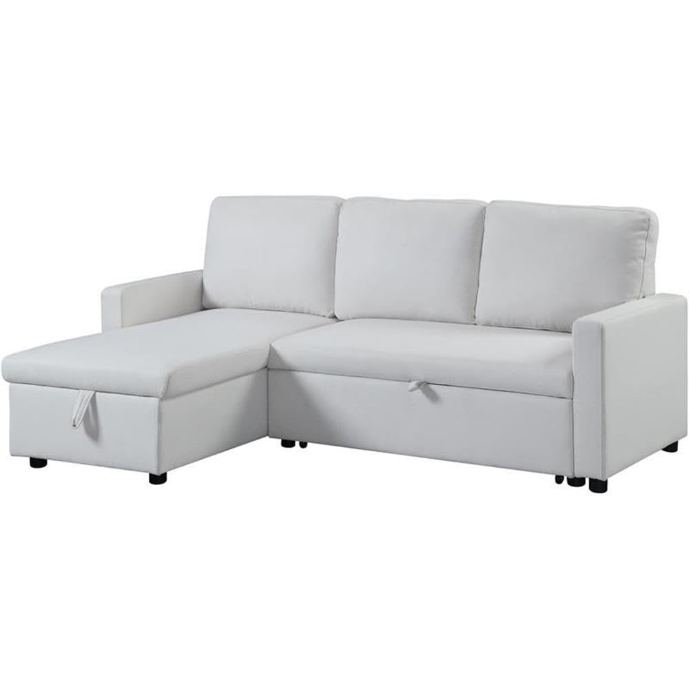 Acme Hiltons Sleeper Sectional Sofa with Storage in Beige Fabric