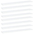 vidaXL White Bookshelf Boards Set 8 pcs, 23.6x3.9x0.6, Space-Saving Storage Solution, Quality Engineered Wood, Easy to Clean-New Condition