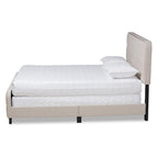 Baxton Studio Annalisa Modern Transitional Beige Fabric Upholstered Button Tufted King Size Panel Bed