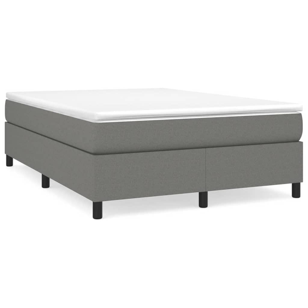 vidaXL Queen Size Box Spring Bed Frame, Dark Gray Fabric with Plywood and Engineered Wood, Perfect for a 59.8&quot;x79.9&quot; Mattress, Modern Bedroom Furniture