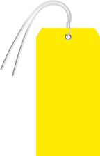 Smartsign Blank Yellow Tag With Wire | 6 1/4' X 3 1/8' Size 8 Tear Proof Polypropylene, Pack Of 25