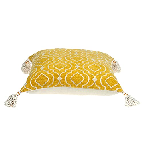 HomeRoots 100% Cotton Daffodil Yellow Throw Pillow