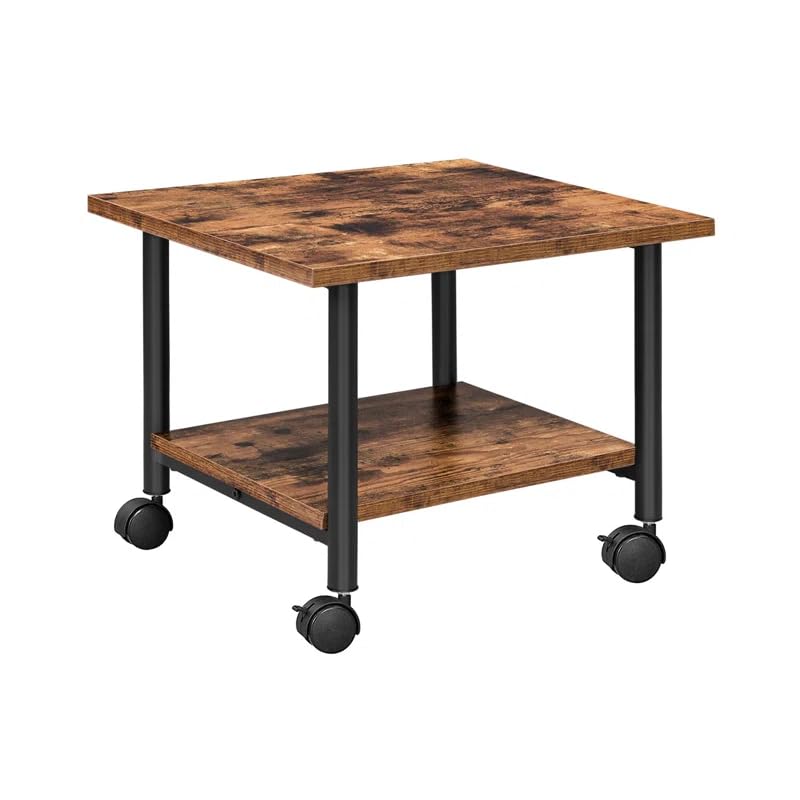 Hoobro Printer Stand, 2-Tier Industrial Under Desk Printer Cart With Shelf, Mobile Heavy Duty Storage Rack On Wheels For Home, O