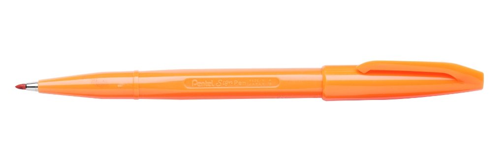 Pentel Sign Pen - Orange, Pack Of 12, S520-F