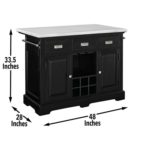 Steve Silver Furniture Aspen Marble Top Kitchen Island - Thumbnail 3