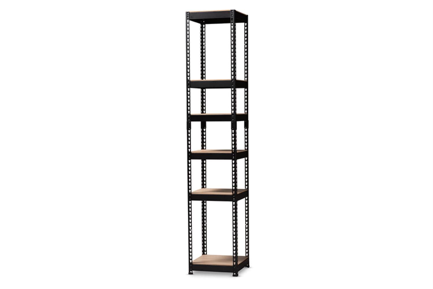 Baxton Studio Gavin Black Metal 5-Shelf Closet Storage Organizer