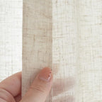 Jinchan Linen Blend Curtain For Living Room 120 Inch Length Extra Wide For Room Divider Crude Curtain Rustic Farmhouse Curtain Back Tab Light Filtering Drapes Bedroom Window Curtain 1 Panel Ecru