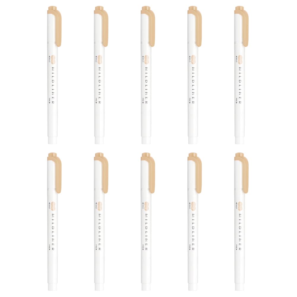 Zebra Mildliner B-Wkt7-Mbe Highlighter, Mild Beige, 10 Pieces