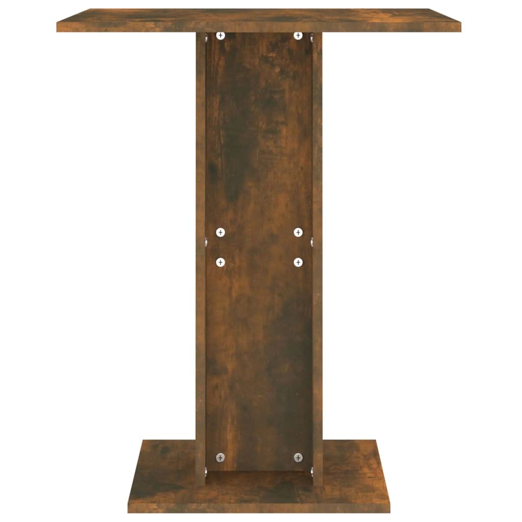 Vidaxl Bistro Table In Smoked Oak - 23.6"X23.6"X29.5" Dining Table, Engineered Wood Material, Square Shape, Requires Assembly