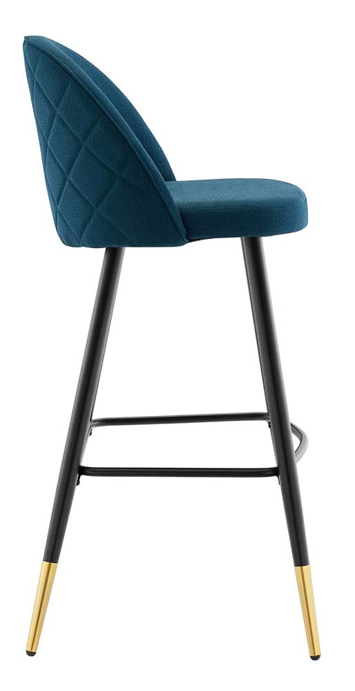 Modway Cordial Fabric Upholstered Dining Bar Stools in Azure - Set of 2