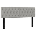 vidaXL LED Headboard, Upholstered Headboard for Bed Home, Bed Headboard with LED Light, Bedroom Furniture, Light Gray 56.7"x2.8"x30.7"/34.6" Fabric