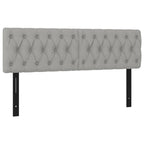 vidaXL LED Headboard, Upholstered Headboard for Bed Home, Bed Headboard with LED Light, Bedroom Furniture, Light Gray 56.7"x2.8"x30.7"/34.6" Fabric