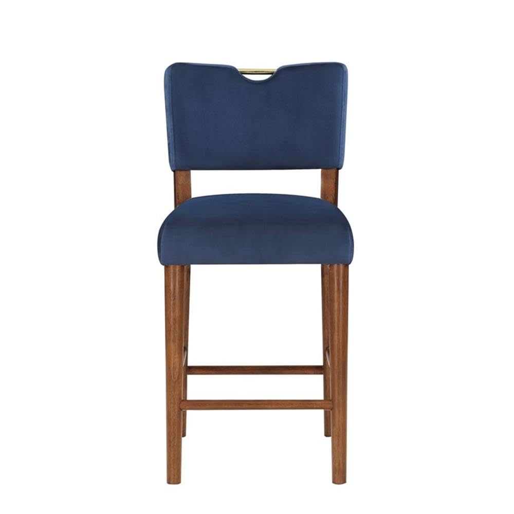 Comfort Pointe Bonito Navy Blue Polyester Velvet Counter Height Bar Stool