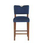 Comfort Pointe Bonito Navy Blue Polyester Velvet Counter Height Bar Stool