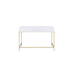 Acme Ottey Desk in White High Gloss and Gold