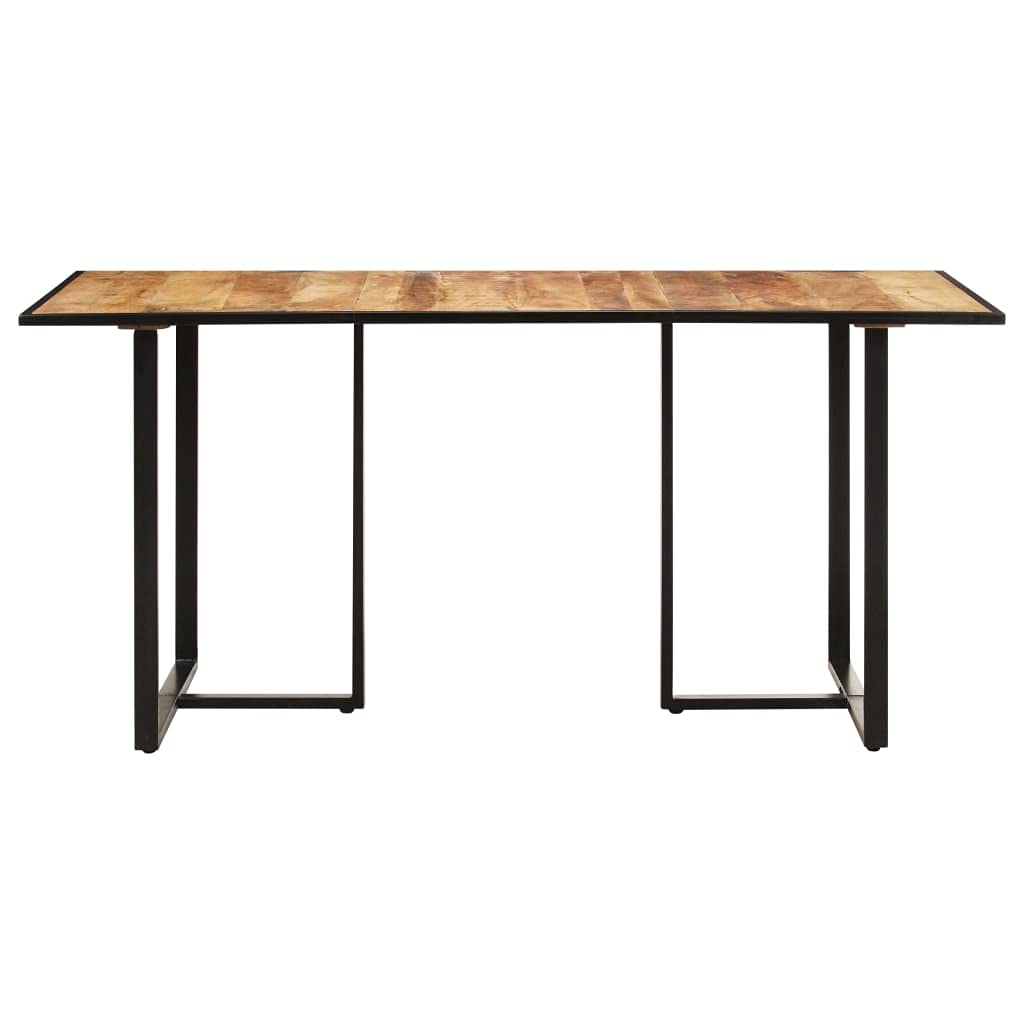 vidaXL Industrial Dining Table Solid Mango Wood with Iron Legs - Rough, Natural Finish, 78.7&quot;