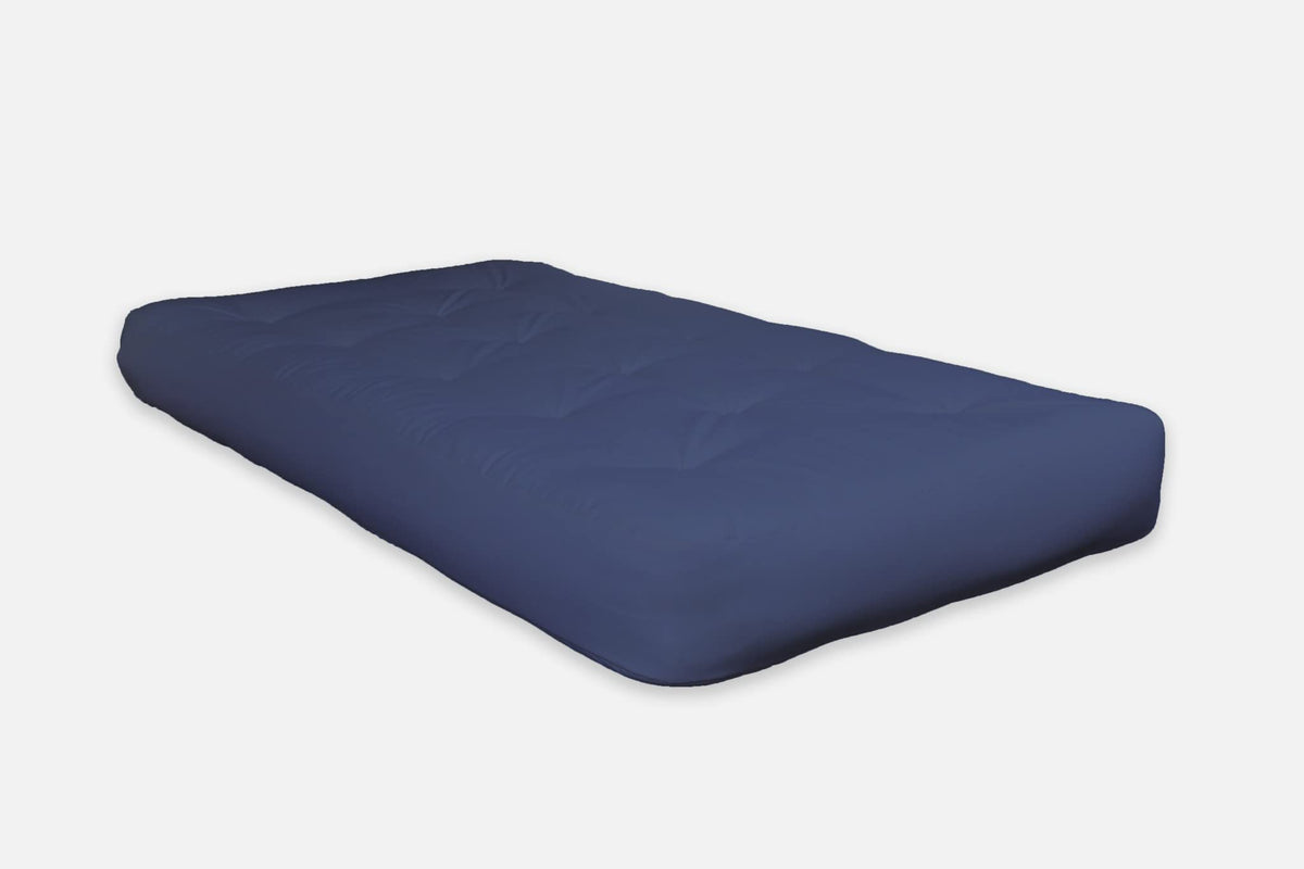 HomeRoots Navy Polyester 4' Blue CertiPUR Single Foam Futon Full Mattress