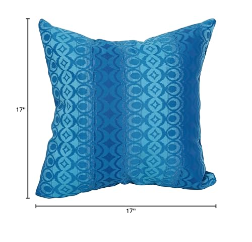 Blazing Needles Square Polyester Jacquard Throw Pillow, 17", Torero Rivier